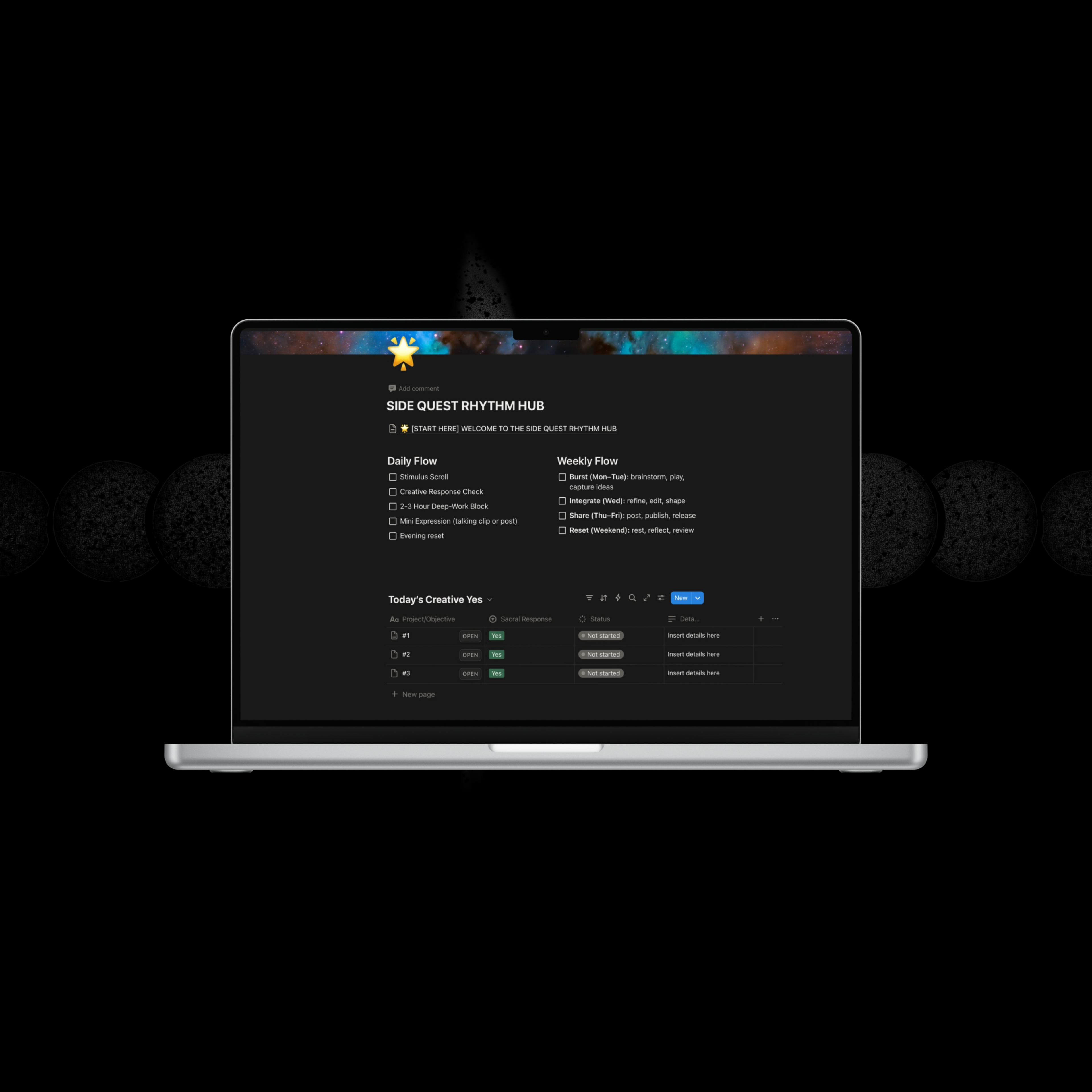 The Side Quest Rhythm Hub - Notion